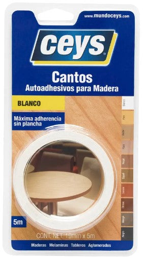 CANTOS AUTOADHESIVOS PARA MADERA CEYS. BLANCO